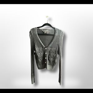 Lucky Brand crochet sweater SzL NWOT